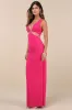 A-List Beauty Hot Pink Rhinestone Cutout Maxi Dress sold by Lulus