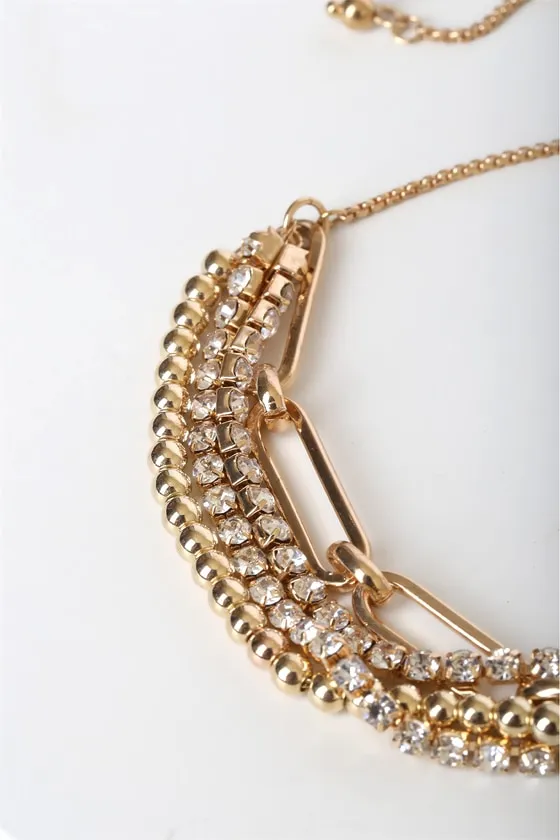 Always Be Your Favorite Gold Rhinestone Layered Bracelet sold by Lulus product image thumbnail 3
