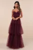 Unforgettable Poise Plum Purple Tulle Bustier Tiered Maxi Dress sold by Lulus