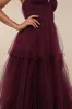 Unforgettable Poise Plum Purple Tulle Bustier Tiered Maxi Dress sold by Lulus