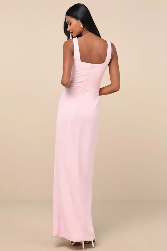 Glamorous Disposition Light Pink Ruched Maxi Dress sold by Lulus product image thumbnail 2
