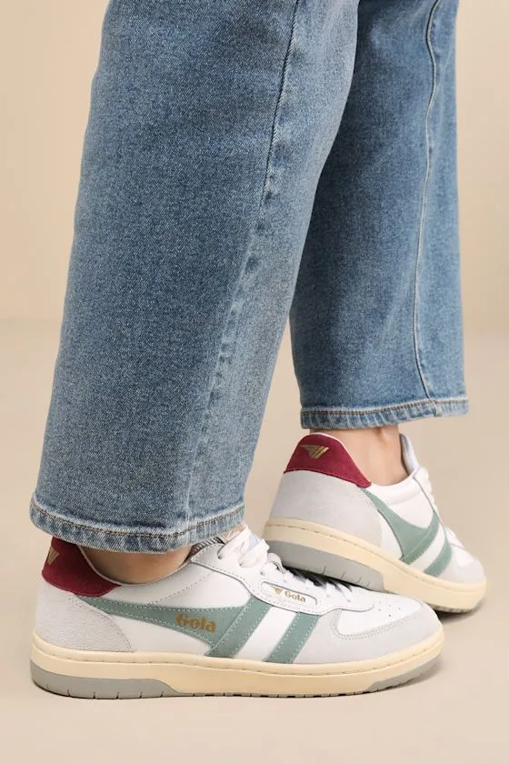 Hawk White and Green Mist Color Block Suede Sneakers sold by Lulus product image thumbnail 2