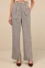 Pivotal Poise Beige Houndstooth High-Rise Straight Trousers sold by Lulus