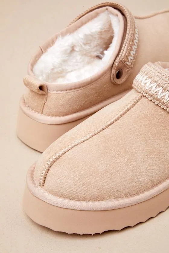 Storm Natural Suede Faux Fur Flatform Mules sold by Lulus product image thumbnail 4