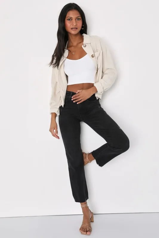 Everyday Enjoyment Beige Lightweight Linen Jacket sold by Lulus