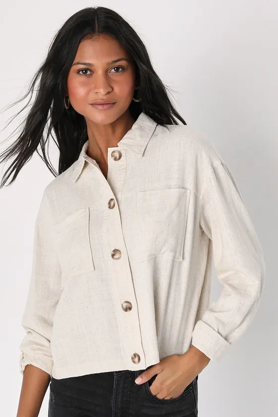 Everyday Enjoyment Beige Lightweight Linen Jacket sold by Lulus product image thumbnail 2