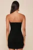 Enticing Always Black Mesh Strapless Cutout U-Bar Mini Dress sold by Lulus