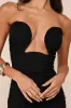 Enticing Always Black Mesh Strapless Cutout U-Bar Mini Dress sold by Lulus