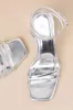 Tinslie Silver Metallic Strappy High Heel Sandals sold by Lulus
