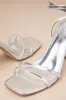 Tinslie Silver Metallic Strappy High Heel Sandals sold by Lulus