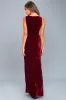 Crushin' It Burgundy Velvet Maxi Dress sold by Lulus