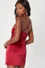 Luxe Reputation Wine Red Satin Sleeveless Cowl Neck Mini Dress sold by Lulus
