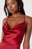 Luxe Reputation Wine Red Satin Sleeveless Cowl Neck Mini Dress sold by Lulus