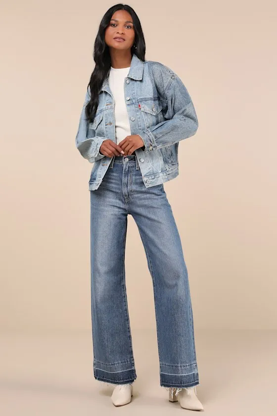90s Crafted Trucker Medium Wash Denim Jacket sold by Lulus product image thumbnail 2