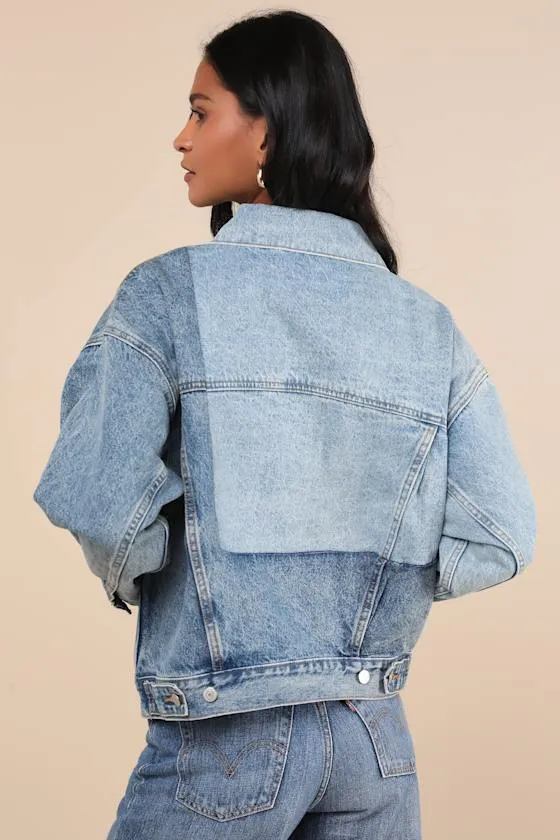 90s Crafted Trucker Medium Wash Denim Jacket sold by Lulus product image thumbnail 3