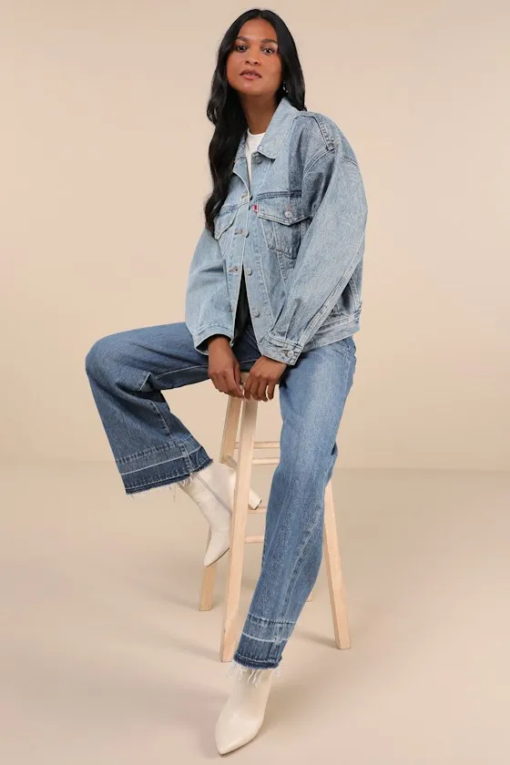 90s Crafted Trucker Medium Wash Denim Jacket sold by Lulus product image thumbnail 4
