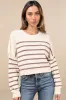 Comfortable Cuteness Cream and Mauve Striped Cropped Sweater sold by Lulus