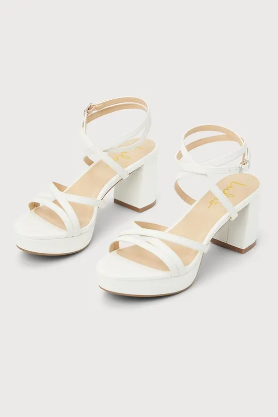 Lexia White Platform Ankle Strap High Heel Sandals sold by Lulus product image thumbnail 2