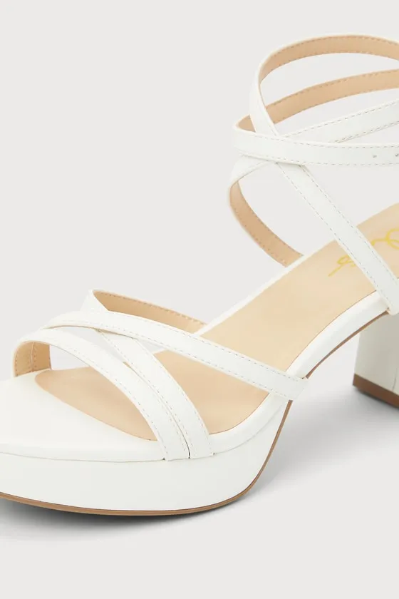 Lexia White Platform Ankle Strap High Heel Sandals sold by Lulus product image thumbnail 3