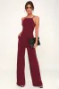 Something to Behold Burgundy Jumpsuit sold by Lulus