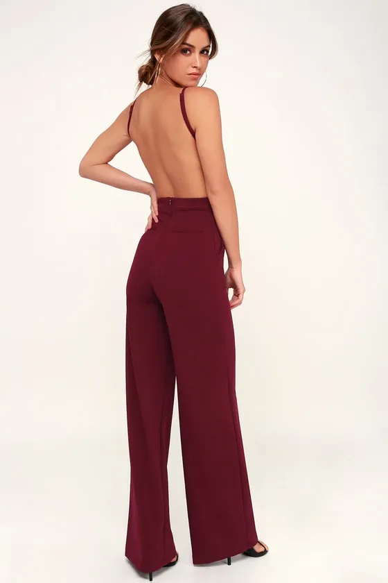 Something to Behold Burgundy Jumpsuit sold by Lulus product image thumbnail 2