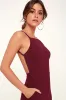Something to Behold Burgundy Jumpsuit sold by Lulus