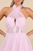 Camie Light Pink Tulle Sequin Bustier Maxi Dress sold by Lulus