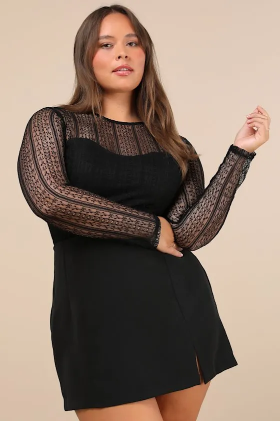 Sheer Passion Black Sheer Lace Long Sleeve Bodysuit sold by Lulus product image thumbnail 3