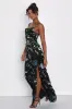 Chic Romantic Black Burnout Velvet Floral Cowl Neck Dress sold by Lulus