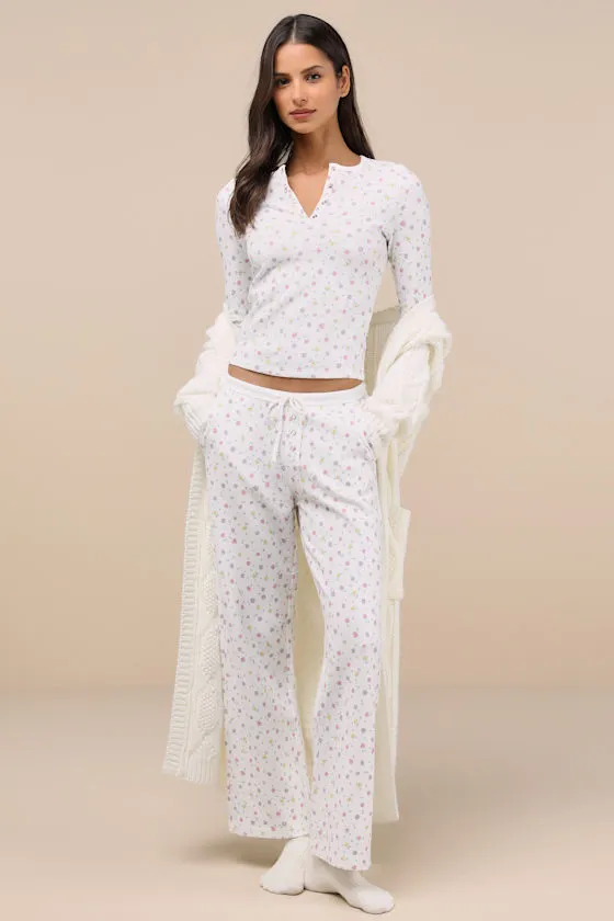 Nate White Floral Waffle Knit Top sold by Lulus product image thumbnail 4