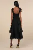 Glamorous Sweetie Black Burnout Tie-Strap Bustier Midi Dress sold by Lulus