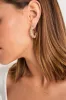 Sophisticated Glow Gold Rhinestone Hoop Earrings sold by Lulus