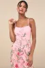 Blooming For Love Pink Floral Embroidered Midi Dress sold by Lulus