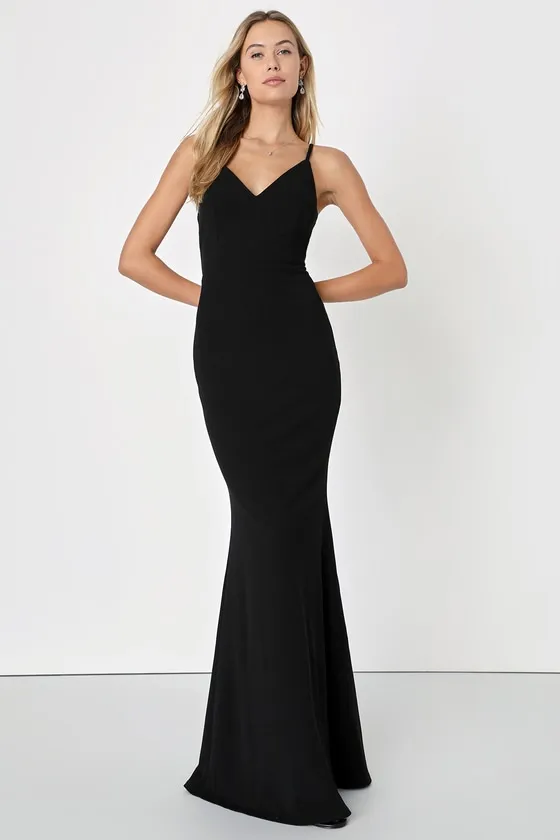 Moments Of Bliss Black Backless Mermaid Maxi Dress sold by Lulus product image thumbnail 2