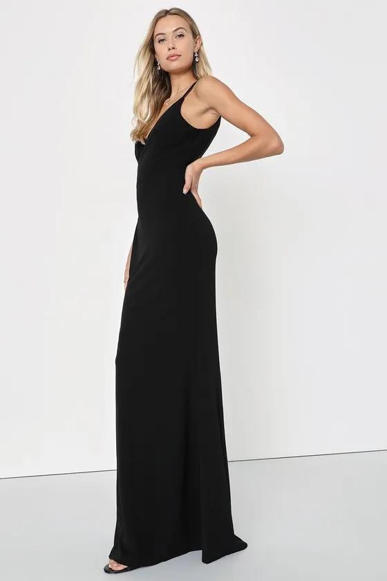 Moments Of Bliss Black Backless Mermaid Maxi Dress sold by Lulus product image thumbnail 3