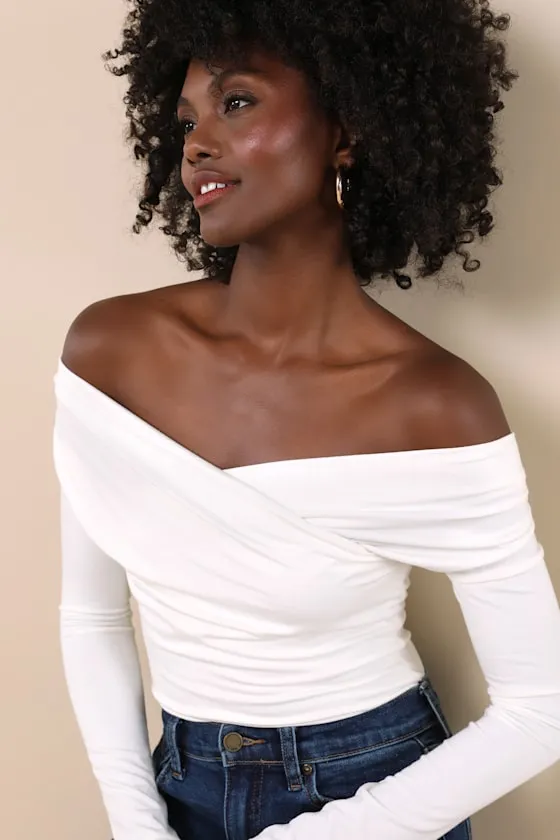 Designated Cutie Ivory Long Sleeve Surplice Top sold by Lulus product image thumbnail 4