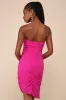 Flawless Sensation Magenta Mesh Ruched Asymmetrical Mini Dress sold by Lulus