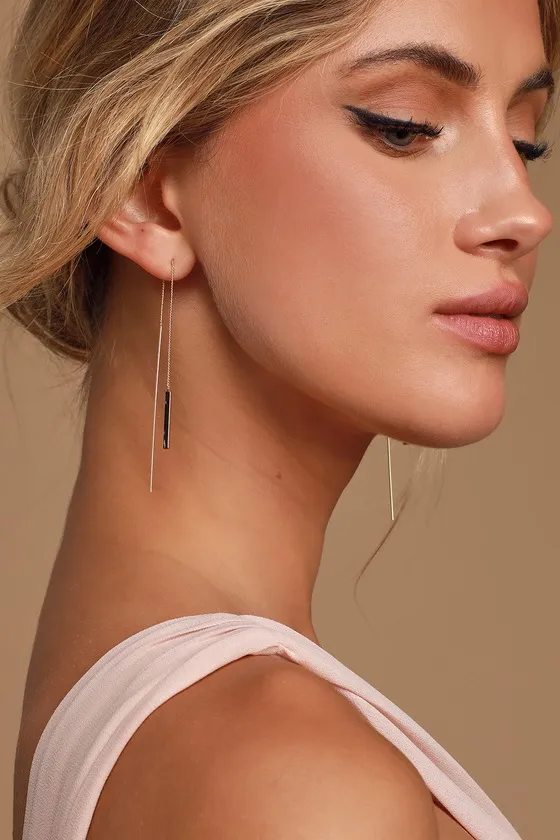 Keep it Chic Gold Threader Earrings sold by Lulus