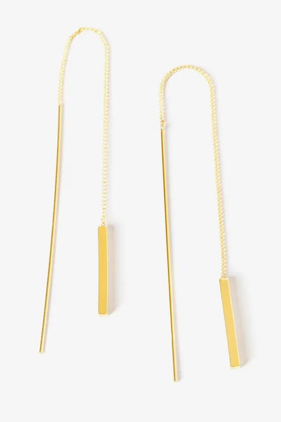 Keep it Chic Gold Threader Earrings sold by Lulus product image thumbnail 2