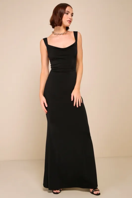 Inspiring Glamour Black Backless Column Maxi Dress sold by Lulus