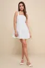 Exuberant Elegance White Jacquard Drop Waist Mini Dress sold by Lulus
