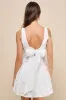 Exuberant Elegance White Jacquard Drop Waist Mini Dress sold by Lulus