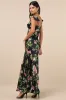 Captivating Grace Black Floral Satin Ruffled Maxi Dress sold by Lulus