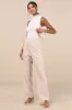 Chic Muse Beige High-Rise Straight Leg Trouser Pants sold by Lulus