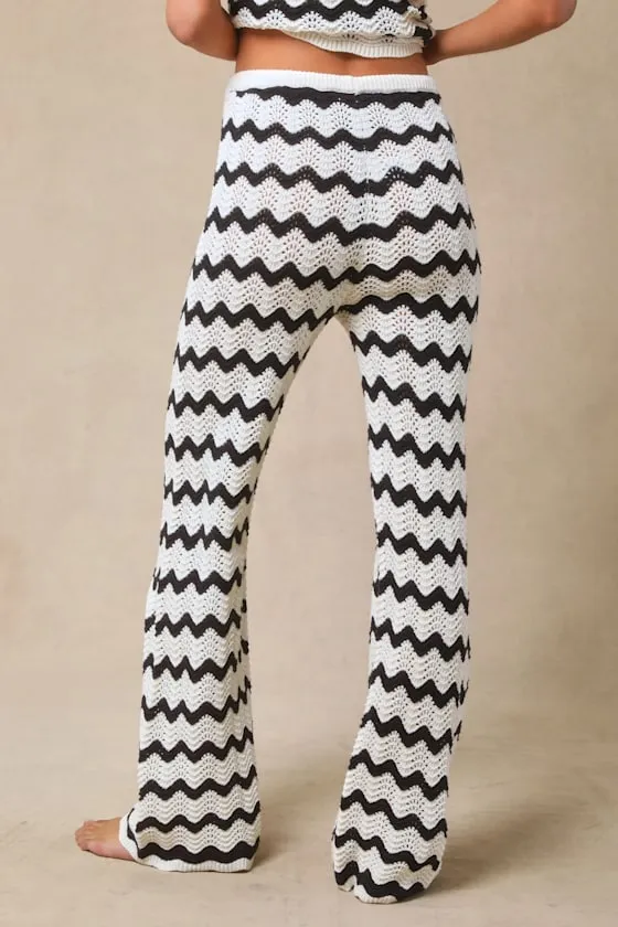 Anna Ivory and Navy Striped Crochet Swim Cover-Up Pants sold by Lulus product image thumbnail 4