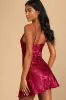 Close to Your Heart Wine Red Satin Jacquard Cowl Slip Dress sold by Lulus