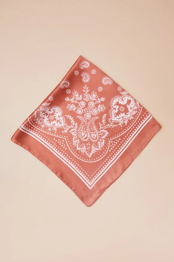 Classic Addition Brown Bandana Print Satin Scarf sold by Lulus product image thumbnail 2
