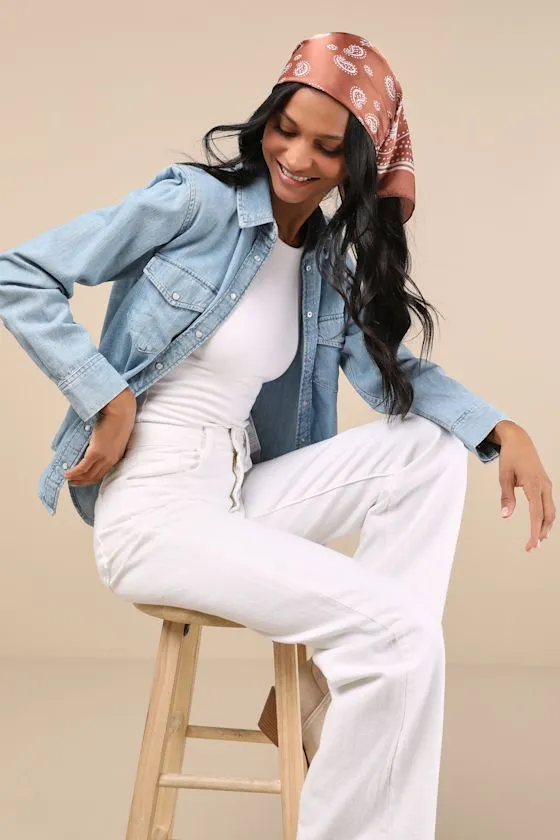 Classic Addition Brown Bandana Print Satin Scarf sold by Lulus product image thumbnail 4