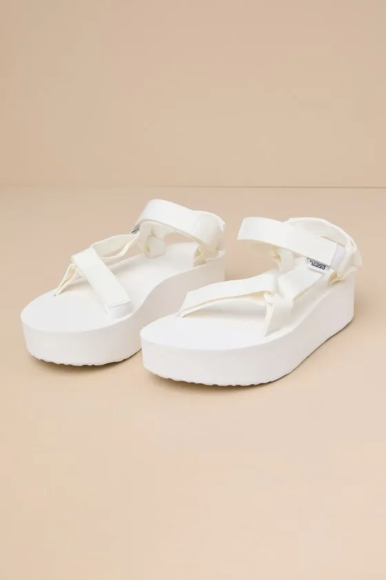 Flatform Universal Bright White Sandals sold by Lulus