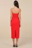 Vivacious Aesthetic Red Cutout Strapless Midi Dress sold by Lulus